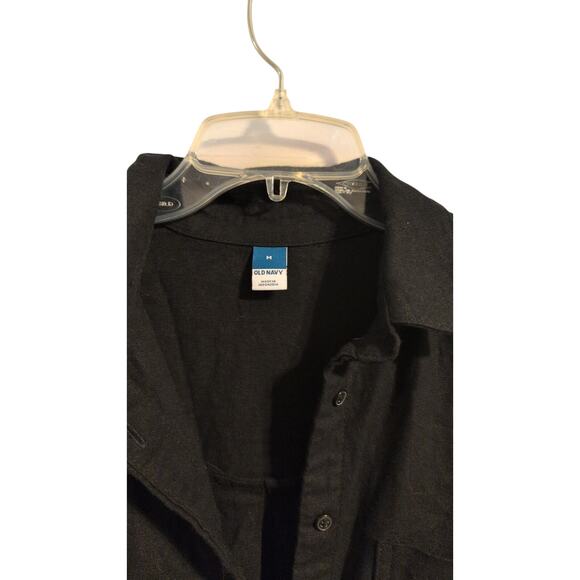 Chic Black Linen Dress by Old Navy – Full Button Front, Size Medium - Picture 2 of 3